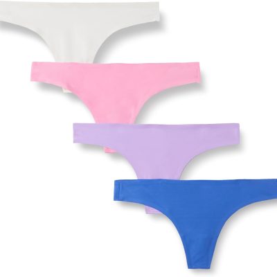 Women Seamless Breathable Underwear for Women Thong, Bonded Stretch, Pack of 4