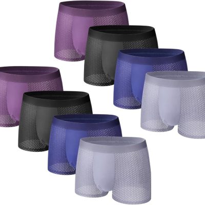 [2025 Upgrade Bamboo Boxer Briefs- Breathable Mens Underwear, Built-in with 3D Pouch Comfortable Underwear for Men