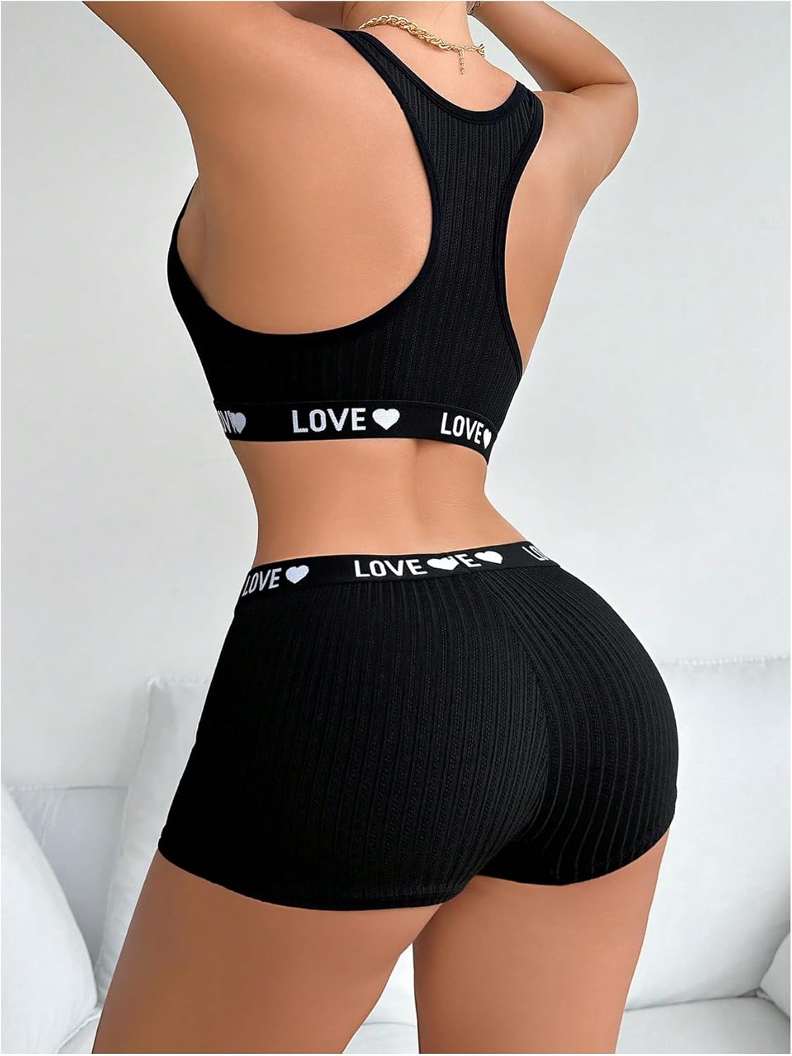 Women Lingerie Set Letter Print Bra and Panty Underwear Sets - Image 2