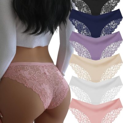 Sexy  Women Underwear Comfortable Seamless Panties Luxurious Lace Bikini Briefs