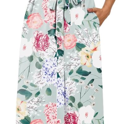 Robes for Women Long Knit Bathrobe Lightweight 3/4 Sleeves Kimono Robe Soft Sleepwear with Pockets S-XXL