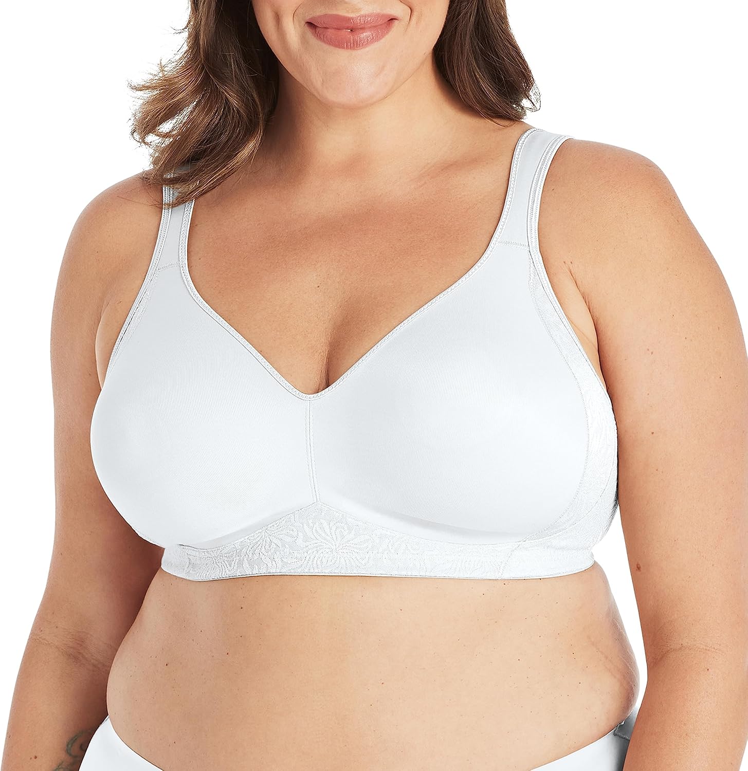 Women Smoothing Wireless Bra, 18 Hour Plus-Size T-Shirt Bras Available, No Show, 4049