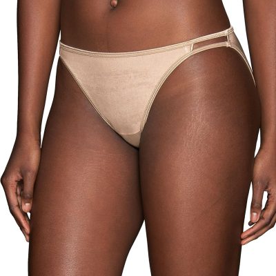 Women  String Bikini Panties, Silky Stretch & Satin Trim